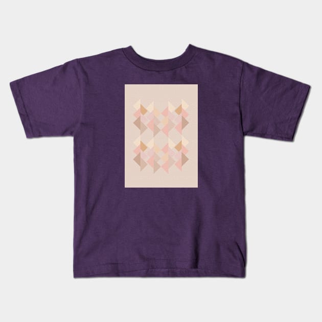 Marshmallow Dance Soft Pastel Geometric Design in Warm Colours Kids T-Shirt by ImaginativeDesigns